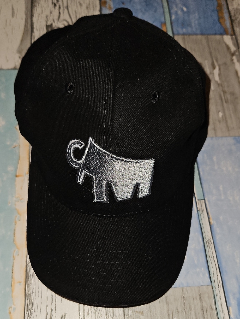 Mammoet Outdoor Black Baseball Cap with Silver Elephant Logo